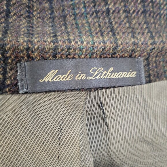 Oscar De La Renta Brown 100% Lambswool 2 Button Blazer Sport Coat Size 48R - Picture 16 of 16